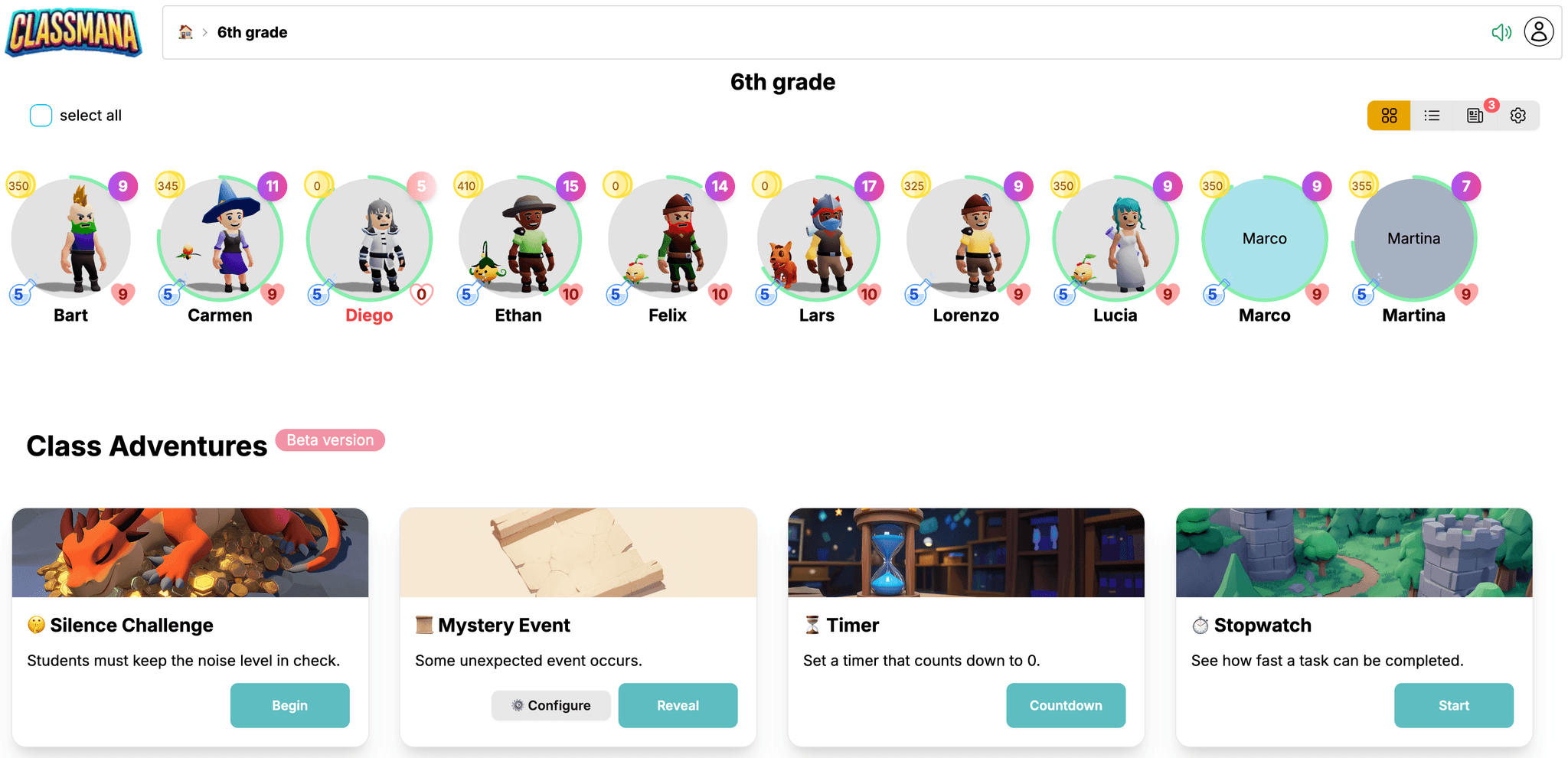 Þögn áskorun í Class Adventures